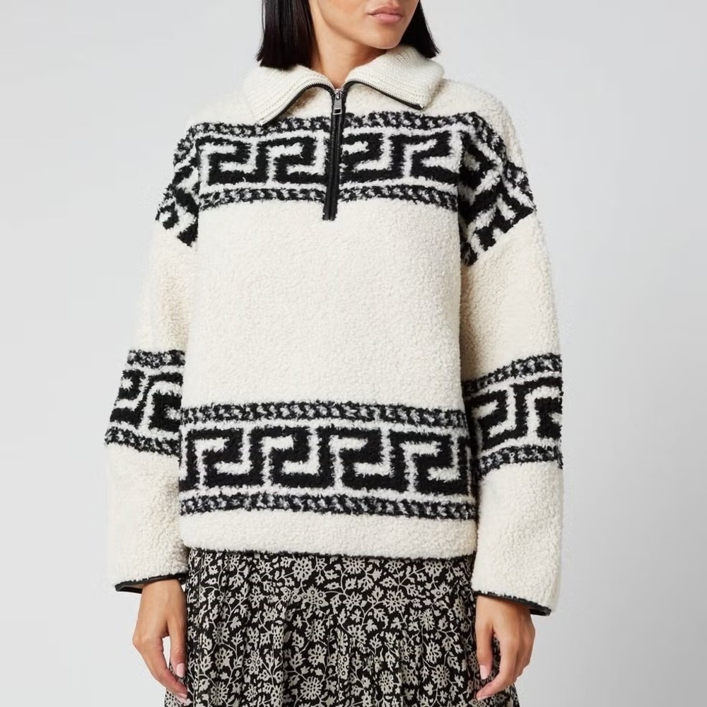 Isabel Marant Etoile Sweater Garner Jumper Women's White Black Size EU40 US L